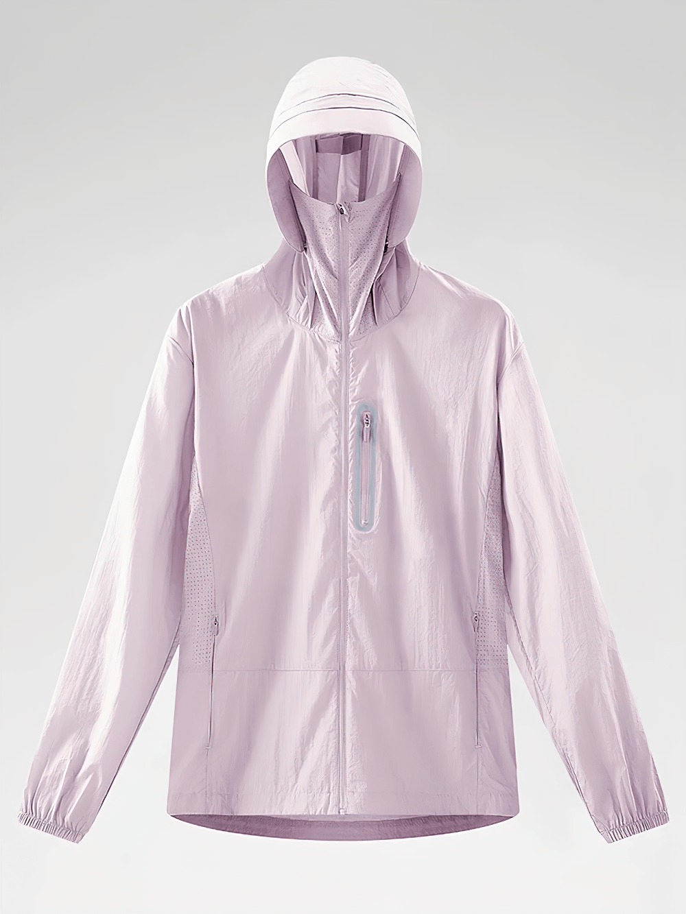Unisex Anti-UV Hooded Outdoor Windbreaker Jacket - SF4760 in soft lavender color, perfect for outdoor adventures.