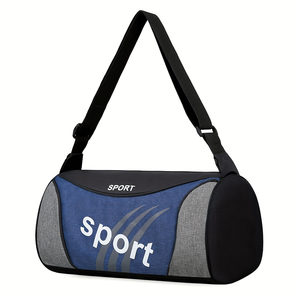 Unisex Compact Sport and Travel Messenger Bag in blue and gray with adjustable strap, perfect for gym and outdoor activities.