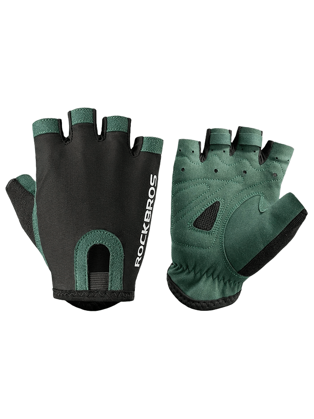 Green half-finger cycling gloves SF2627, breathable with excellent grip, perfect for enhancing cycling performance.