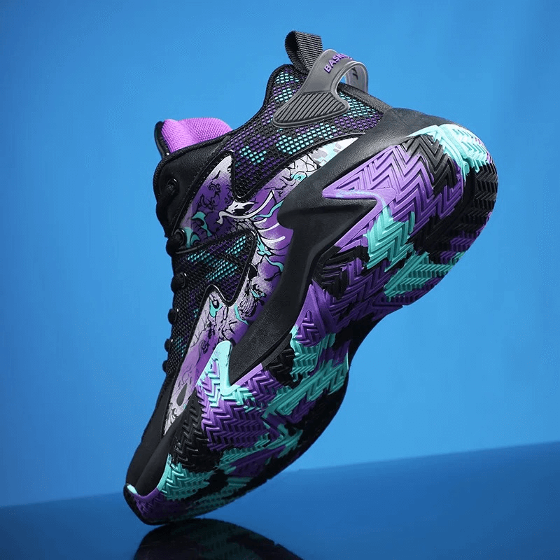 Unisex Lightweight Breathable Non-Slip Sports Sneakers SF1902 with colorful pattern, nylon material, ideal for active lifestyle.