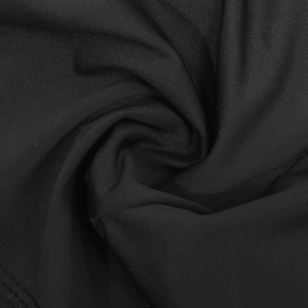 Close-up of black lightweight quick-dry fabric for sports skull cap showcasing smooth texture and elegant simplicity.