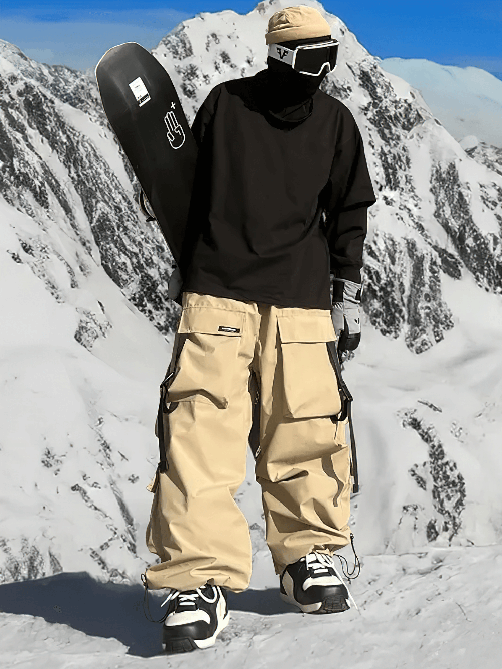 Unisex Multi-Pocket Waterproof Ski Snowboard Pants - SF4245 on snowboarder in snowy mountain landscape