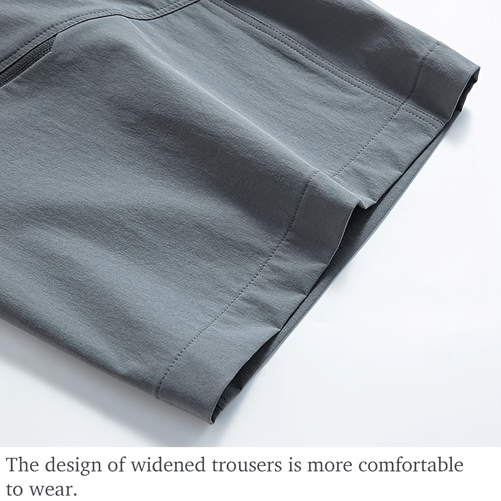 Alt Tag: Unisex Quick Dry Hiking and Trekking Trail Shorts - SF4461 close-up of widened leg opening, stretchy quick-dry fabric for comfort