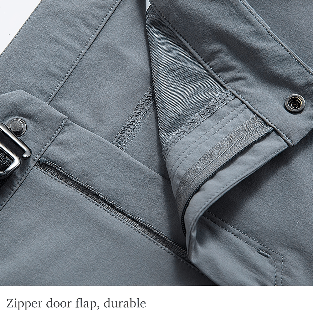 Unisex Quick Dry Hiking and Trekking Trail Shorts - SF4461 zipper flap detail with durable stitching and secure zip pocket closure