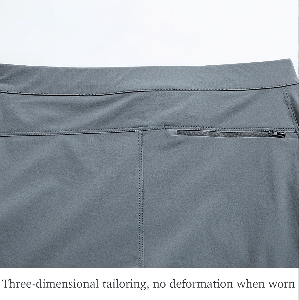 Alt Tag: Unisex Quick Dry Hiking and Trekking Trail Shorts - SF4461 close-up of quick-dry stretch fabric, zip pocket, and tailored waistband