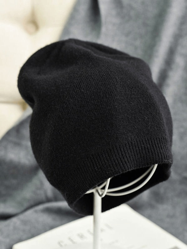 Warme Unisex-Beanie/Kopfbedeckung aus einfarbigem Kaschmir – SF1476 