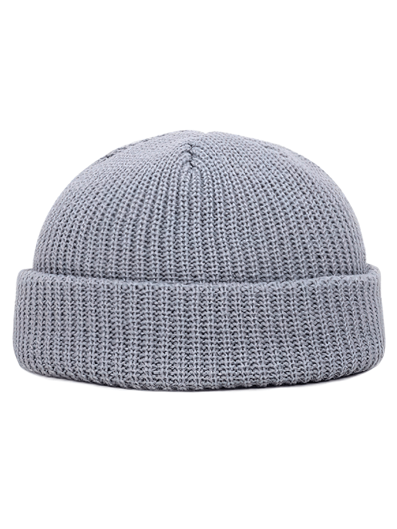Chapeau sans bord tricoté chaud de couleur unie unisexe - SPF1393 
