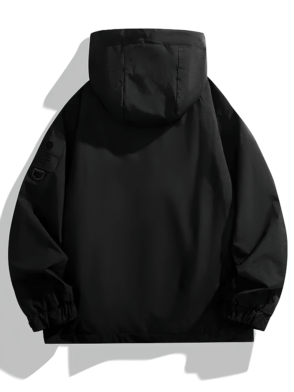 Unisex Waterproof Hiking Jacket with Windproof Hood - SF4726 in black, showcasing the back design and hood.
