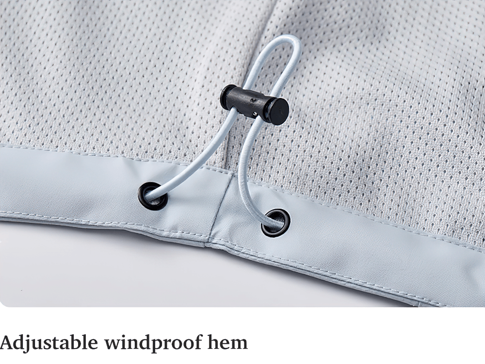 Close-up of adjustable windproof hem on Unisex Waterproof Hiking Mountaineering Jacket - SF4205