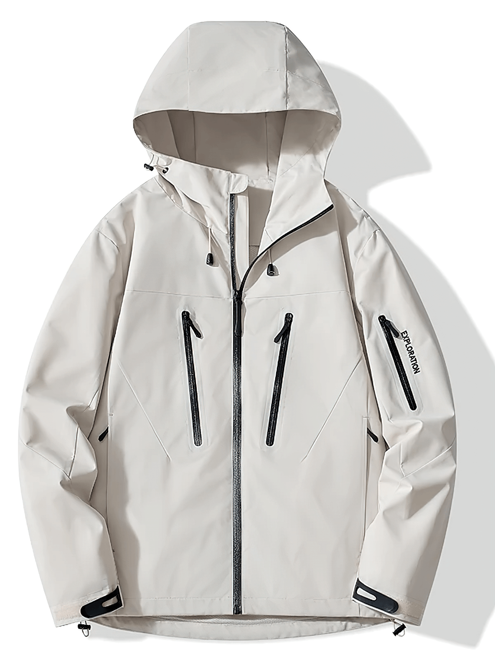 Unisex Waterproof Hiking Mountaineering Jacket - SF4205 for outdoor adventures, with adjustable hood and zippered pockets.