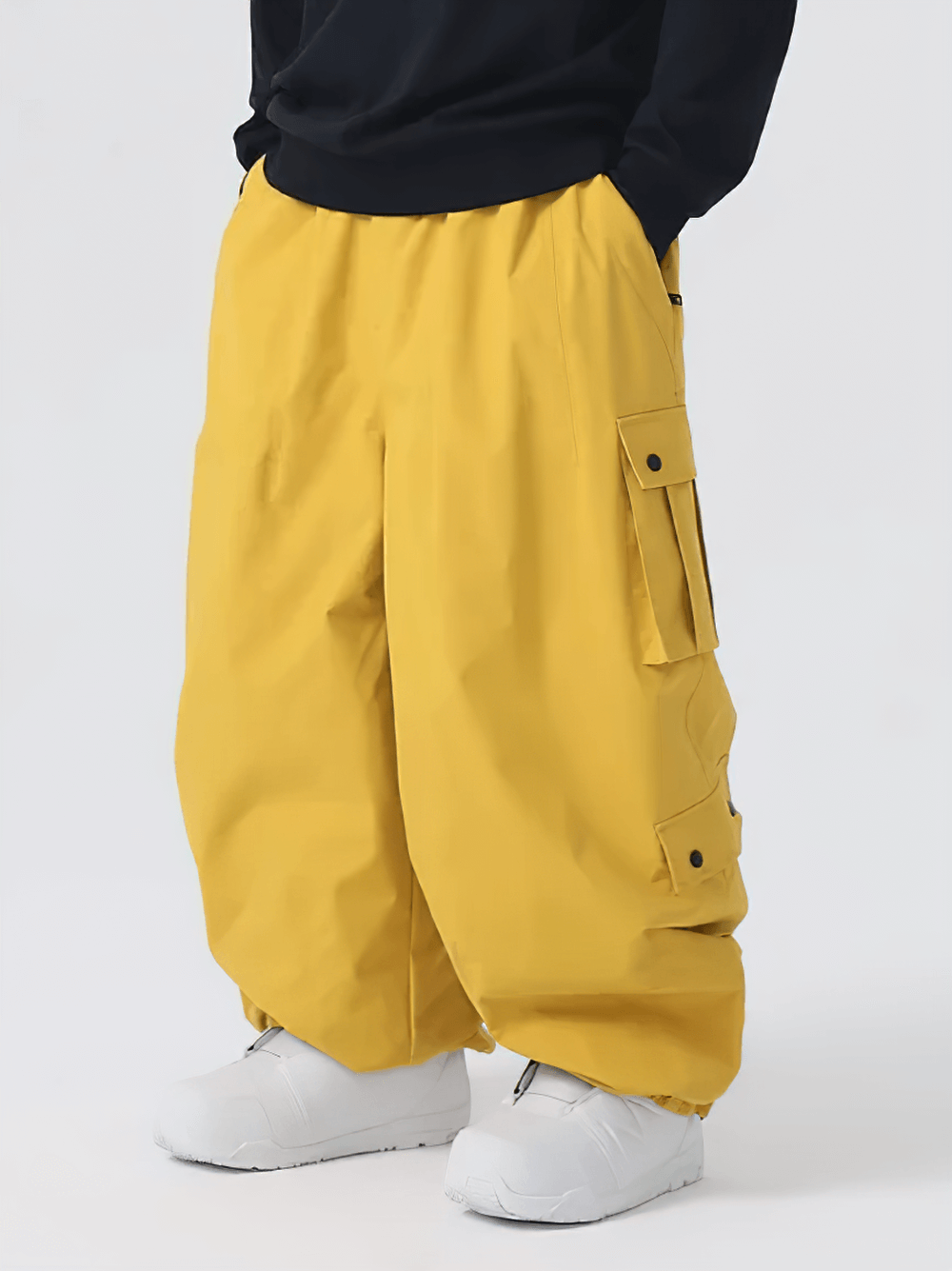 Stylish yellow Unisex Waterproof Snowboard Cargo Pants - SF4236, perfect for winter sports enthusiasts.