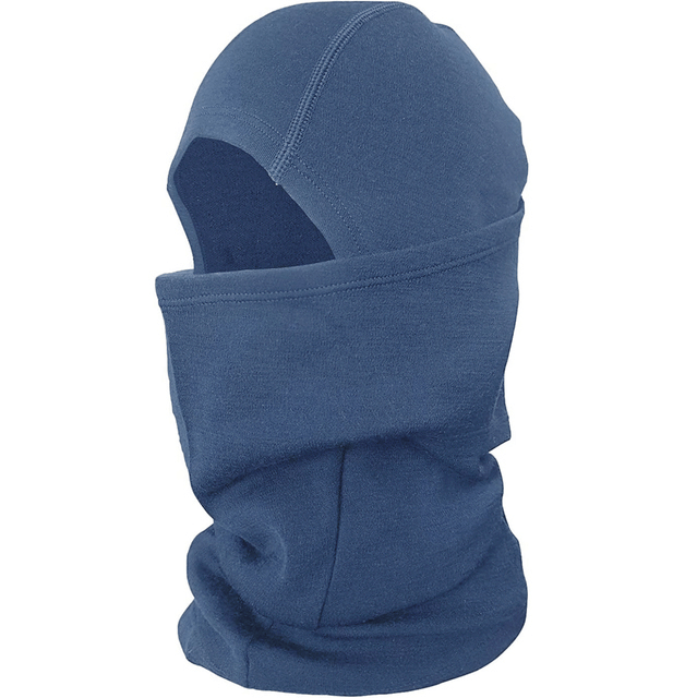 Blue unisex windproof breathable wool balaclava, perfect thermal face ski mask for cold weather and outdoor activities, model SF1469.