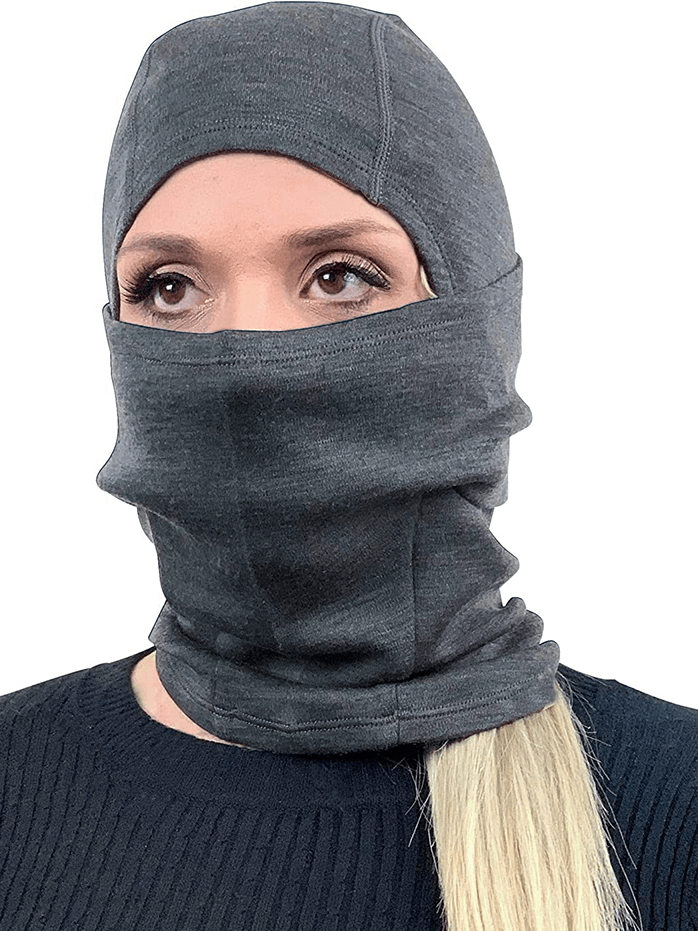 Unisex windproof breathable wool balaclava, thermal face ski mask SF1469, perfect for outdoor activities and cold-weather comfort.