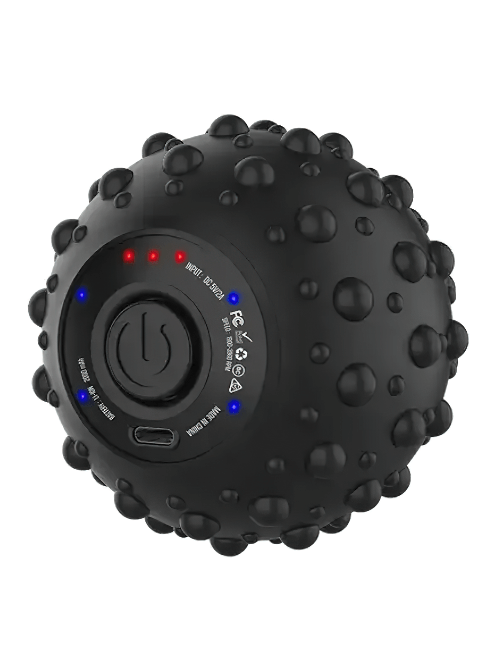 USB Rechargeable Vibrating Massage Ball SF3248 with anti-slip texture and 4 intensity modes for muscle tension relief.