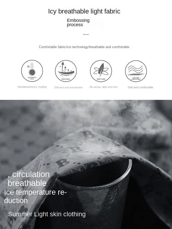 Icy breathable fabric demonstration for UV Sun Protection Skin Thin Jacket with Letter B Print.
