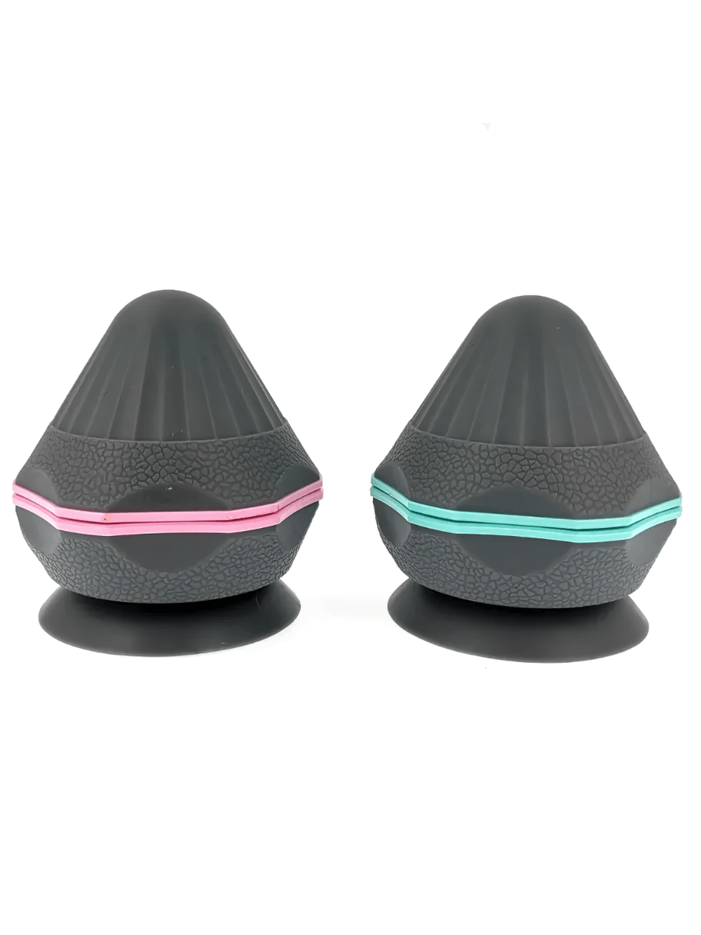 Pair of SF3298 vacuum adsorption massage balls for muscle relief, featuring pink and blue accents, perfect for deep tissue massage.