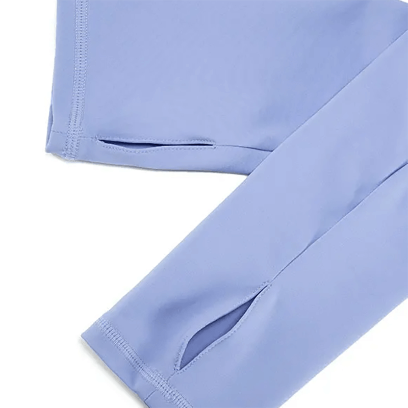 Close-up of light blue sleeves from the Versatile Women's Yoga and Gym Activewear Set - SF2080, showcasing breathable and quick-dry fabric.
