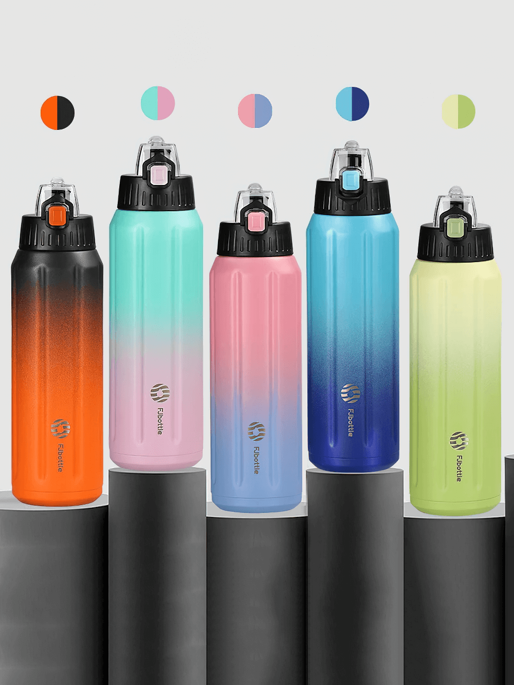 Vibrant 600ml sports insulated flasks in vivid colors, leak-proof stainless steel for active lifestyles, SF3072 model.