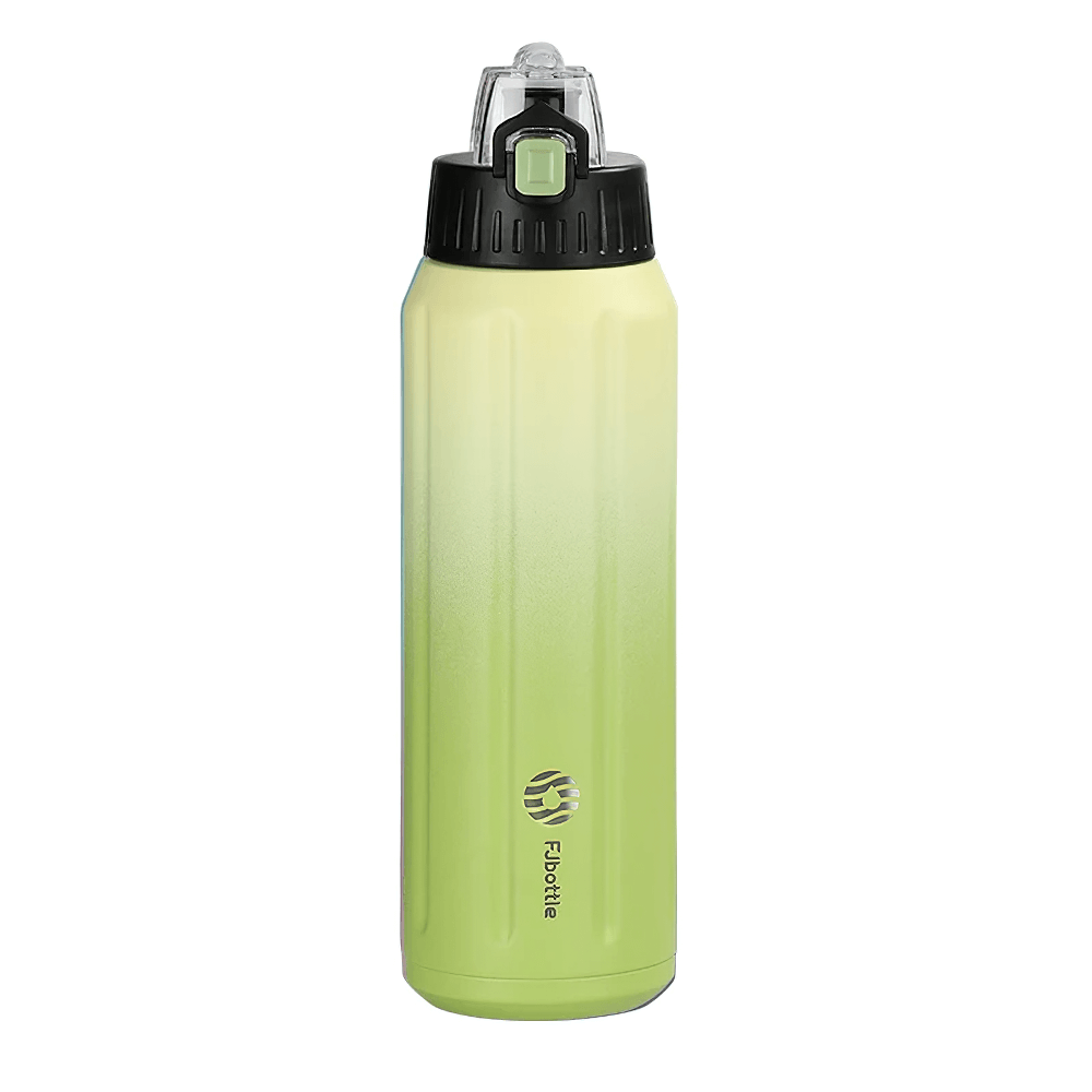 Vibrant 600ml sports insulated flask, leak-proof stainless steel water bottle for athletes, stylish lime color, SF3072