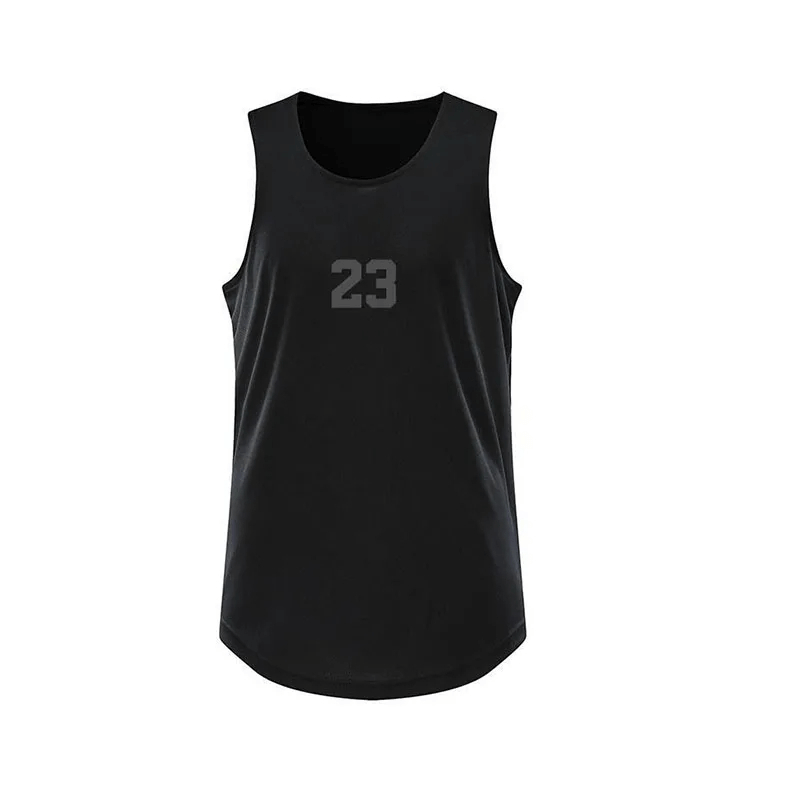 Vibrant Performance Tank SF2184, sporty black sleeveless top with '23' print, breathable fabric for active days and team sports.