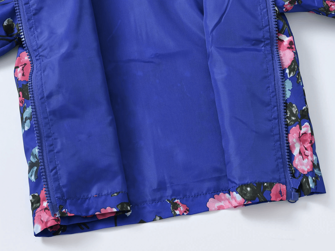 Vibrant Printed Hooded Jacket for Boys and Girls - SF3757 showing inside floral lining detail