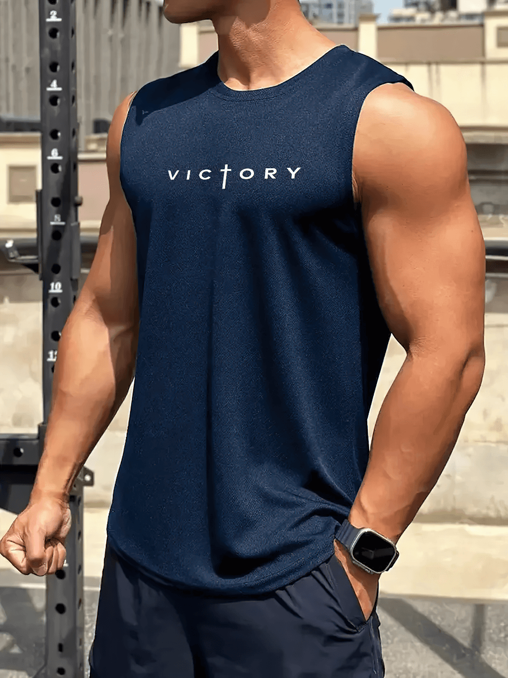 Victory Print Gym Tank Top for Fitness and Training - SF4099