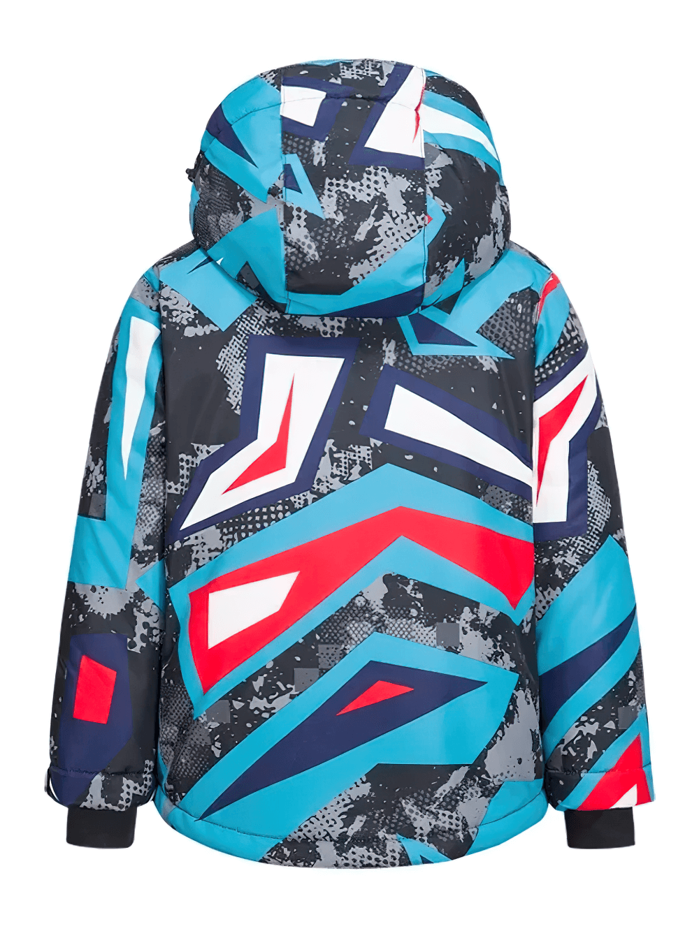 Warm Boys Snow Jacket with Abstract Print - SF3584, colorful ski jacket for boys, ideal for winter sports like skiing and snowboarding.