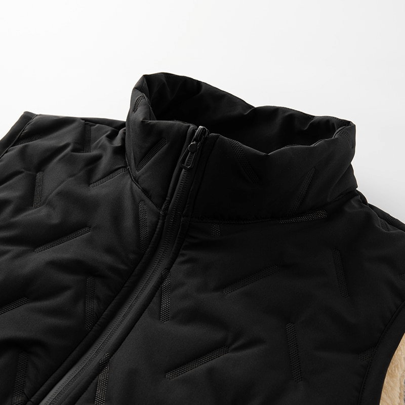 Warm casual lambswool vest with stand collar, zipper closure, and pockets for style and comfort - SF1500