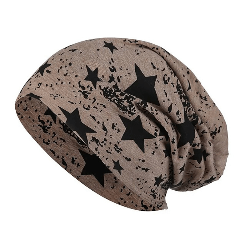Warm knitted unisex beanie with star pattern in cotton knit, perfect for sports and casual style, suitable for all seasons - SF1668
