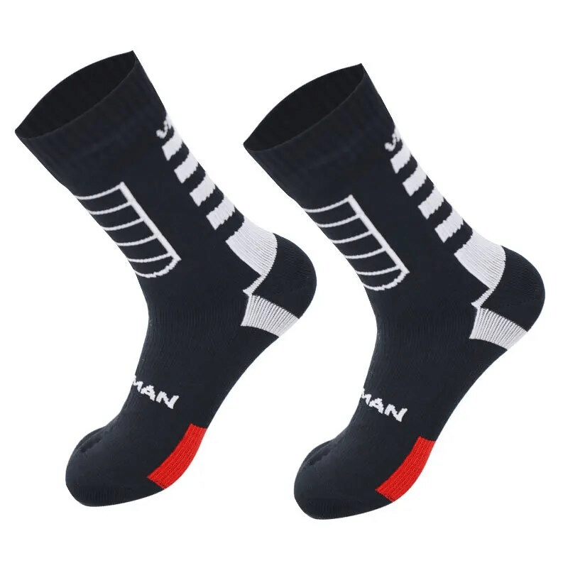 Warm men's and women's waterproof high socks SF1628, featuring breathable cotton, knee-high design, perfect for hiking and camping.