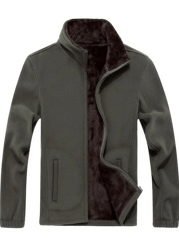 Warmed Solid Color Men's Jacket with Stand Collar - SF1905