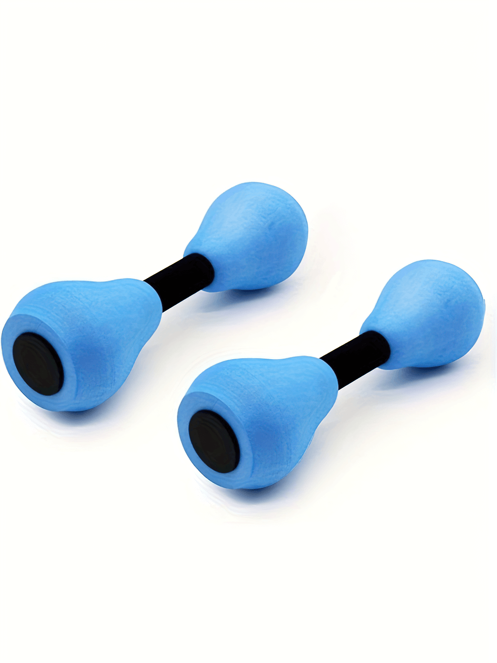 Blue water dumbbells for aquatic resistance training. Perfect for pool fitness, strength building, and water aerobics with ergonomic design.