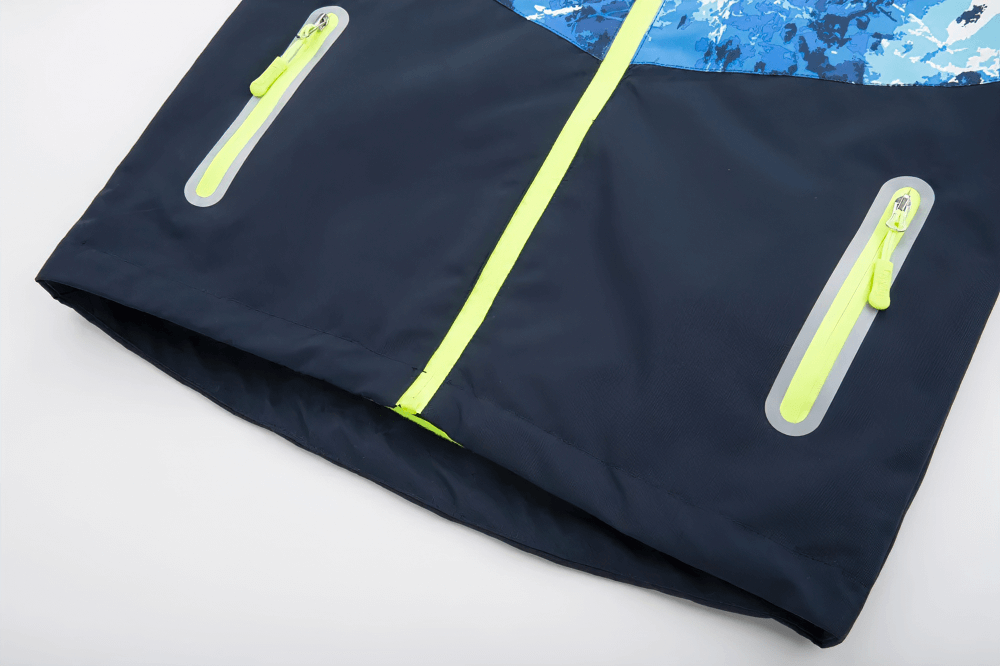 Close-up of Waterproof Fleece Lined Jacket with Detachable Hood - SF3575 featuring zippers and durable fabric.