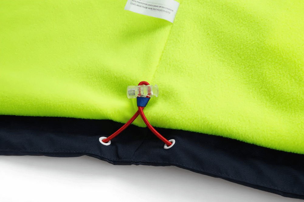 Close-up of the fleece lining and adjustable drawstring in Waterproof Fleece Lined Jacket with Detachable Hood - SF3575.