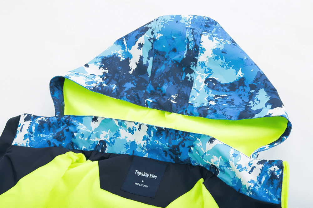 Waterproof Fleece Lined Jacket with Detachable Hood - SF3575 featuring a stylish blue and green design, perfect for outdoor adventures.