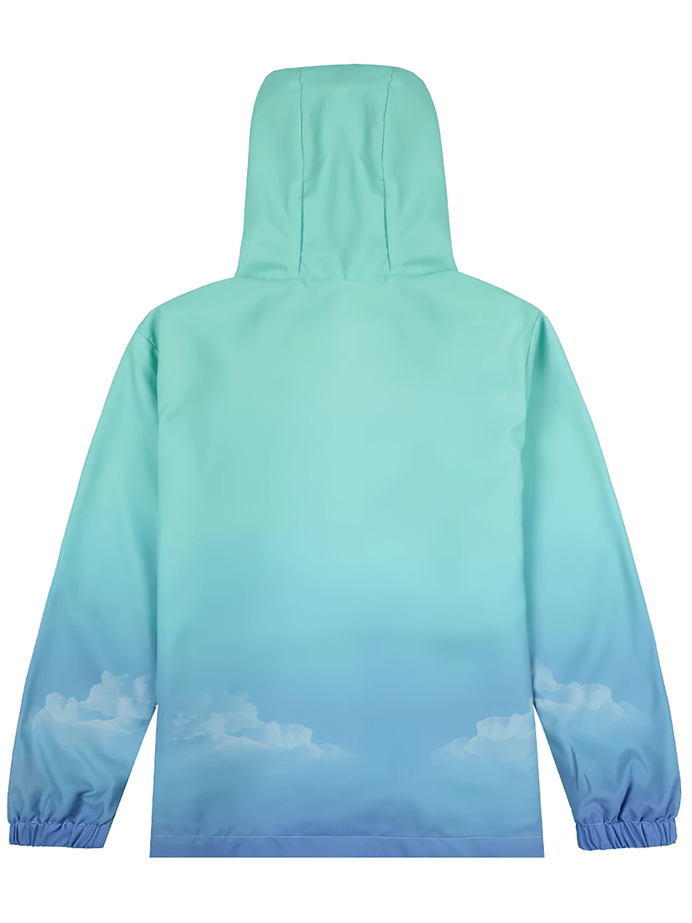 Youth Waterproof Hiking Jacket with Hood and Zip Front - SF3605 in blue-green gradient design