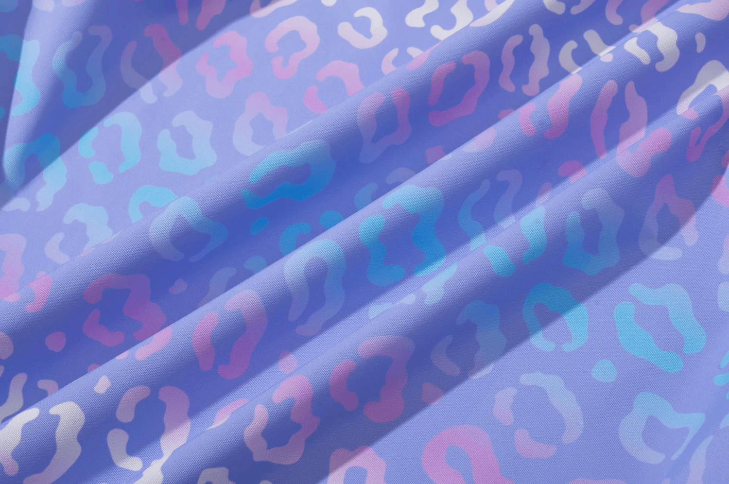 Waterproof Hooded Jacket with Pastel Leopard Print - SF3570 fabric close-up