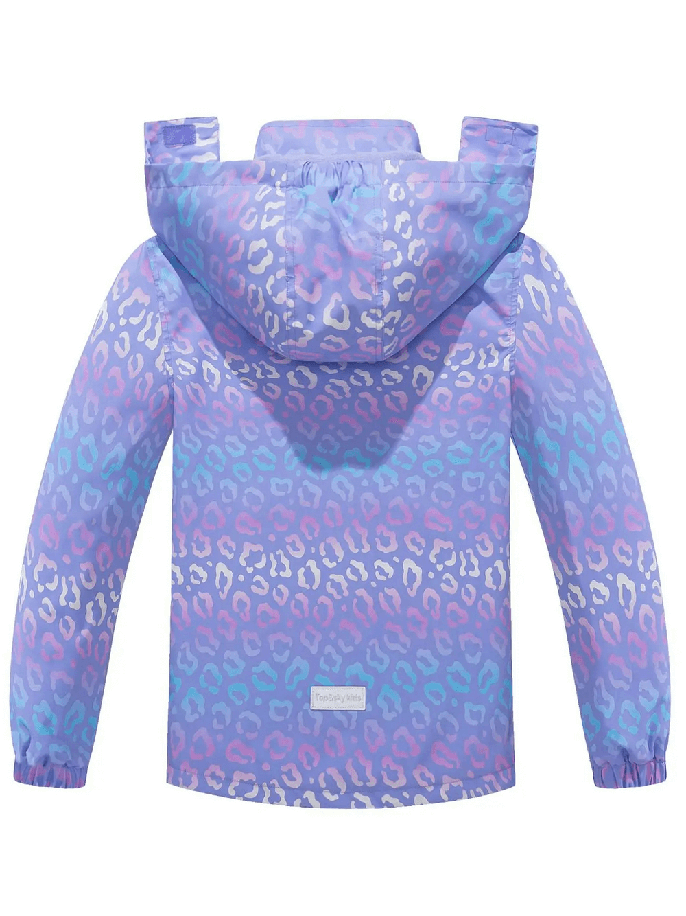 Waterproof Hooded Jacket with Pastel Leopard Print - SF3570, stylish and vibrant design for rainy days.