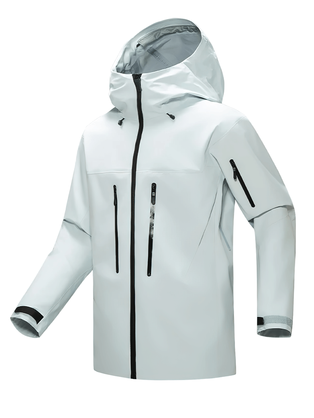 Waterproof Hooded Outdoor Hiking Rain Jacket - SF4217; windproof shell ideal for trekking, camping, and daily travel.