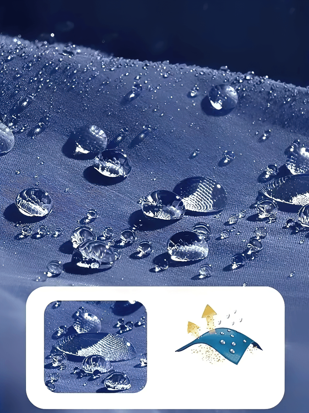 Waterproof Hooded Rain Jacket for Hiking Days - SF4684 with water droplets on the fabric demonstrating its water-resistance.