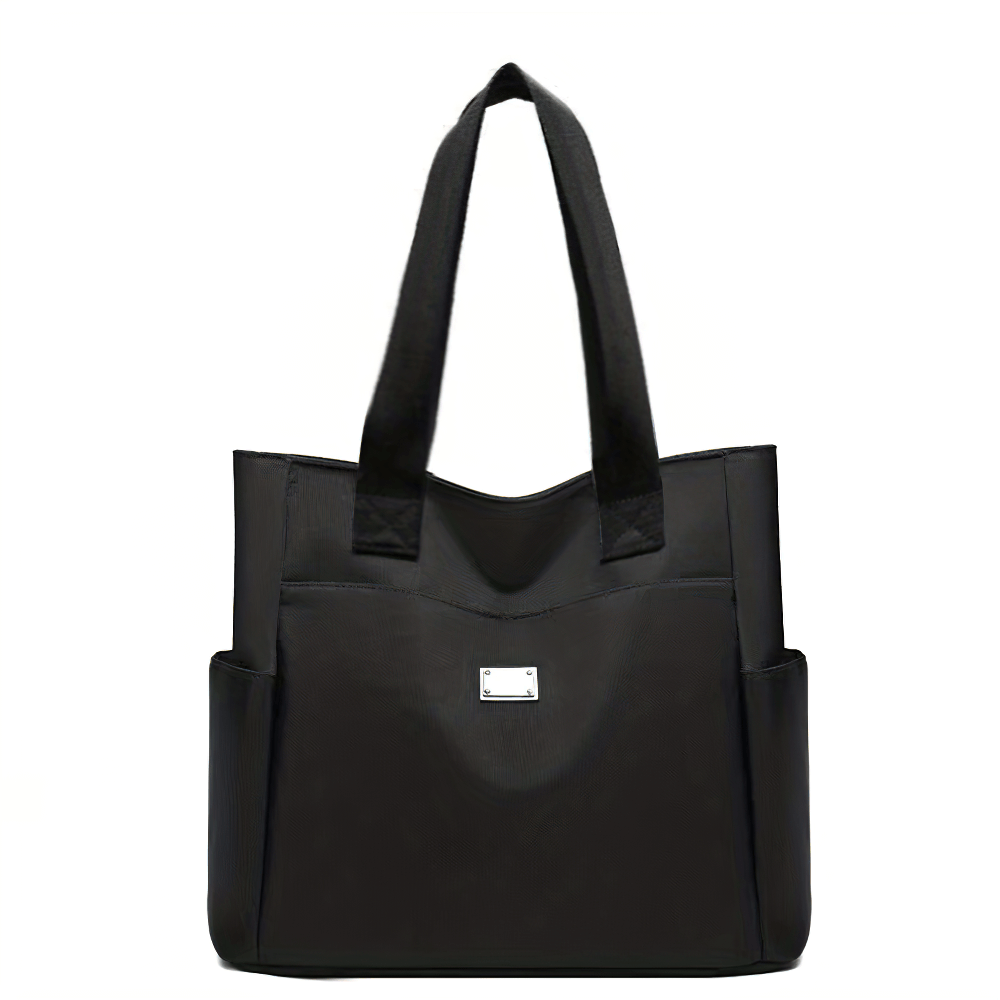 Waterproof solid color shoulder tote bag with multi-pocket design for casual use, perfect for staying organized. Model SF2662.