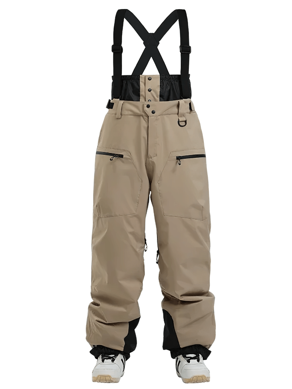 Waterproof Ski Pants with Adjustable Suspenders - SF4272 featuring zipper pockets, windproof fabric, and reinforced cuffs for skiing.