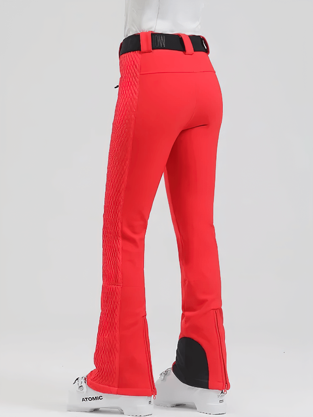 Waterproof Ski Pants with Adjustable Waistband - SF4258 in vibrant red, featuring a slim fit, side pockets, and reinforced leg panels.