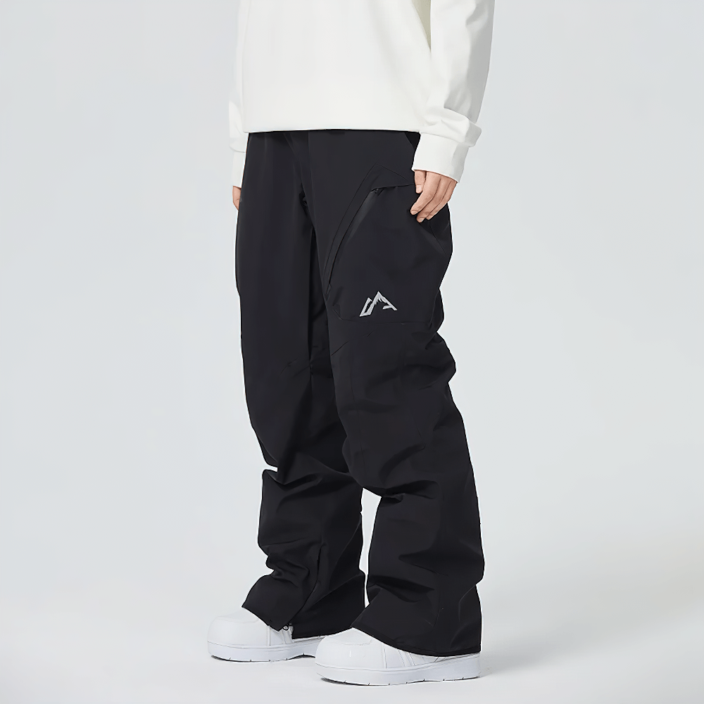 Stylish waterproof snowboard pants with utility pockets for outdoor sports SF2483, featuring wind-resistant fabric and adjustable waist.