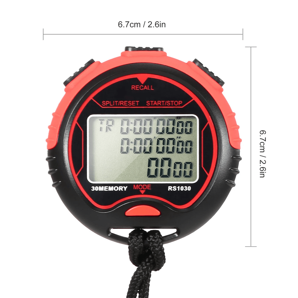 Digital LCD Waterproof Sports Timer SF3081 with prominent display and red accents, ideal for timing in sports and training environments.