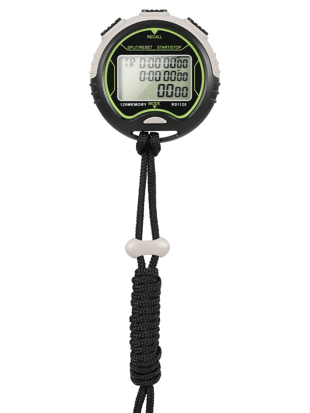 Waterproof digital LCD stopwatch SF3081, ideal for sports training, featuring a clear display, chronograph function, and memory mode.