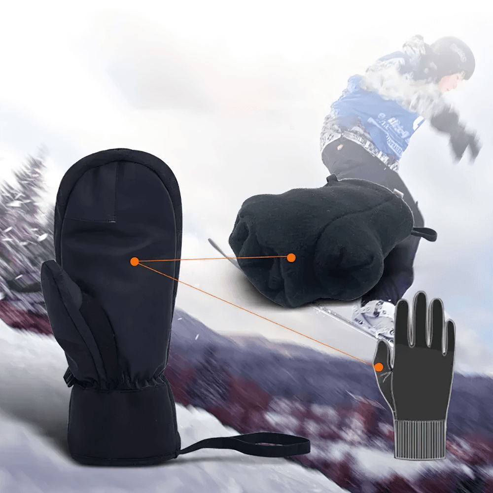 Waterproof Touchscreen Ski Gloves with Warm Design - SF2551