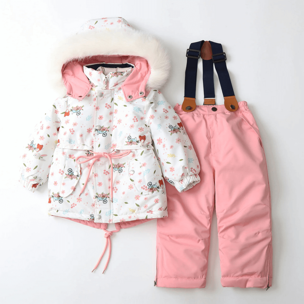 Waterproof Warm Snowboard and Ski Pants - SF3720 for girls, pink set with adjustable suspenders and durable fabric, perfect for winter activities.
