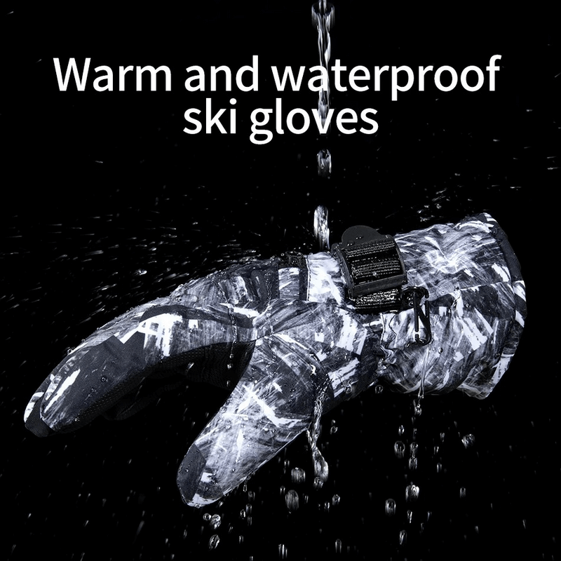Waterproof warm unisex gloves with adjustable buckle under water to show their waterproof feature, SF1893.