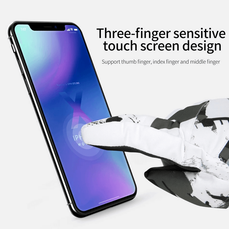 Waterproof warm unisex gloves with touch screen design interacting with smartphone - SF1893
